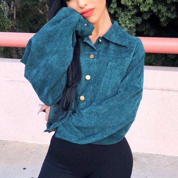 Coats | Teal Corduroy Jacket | Poshmark
